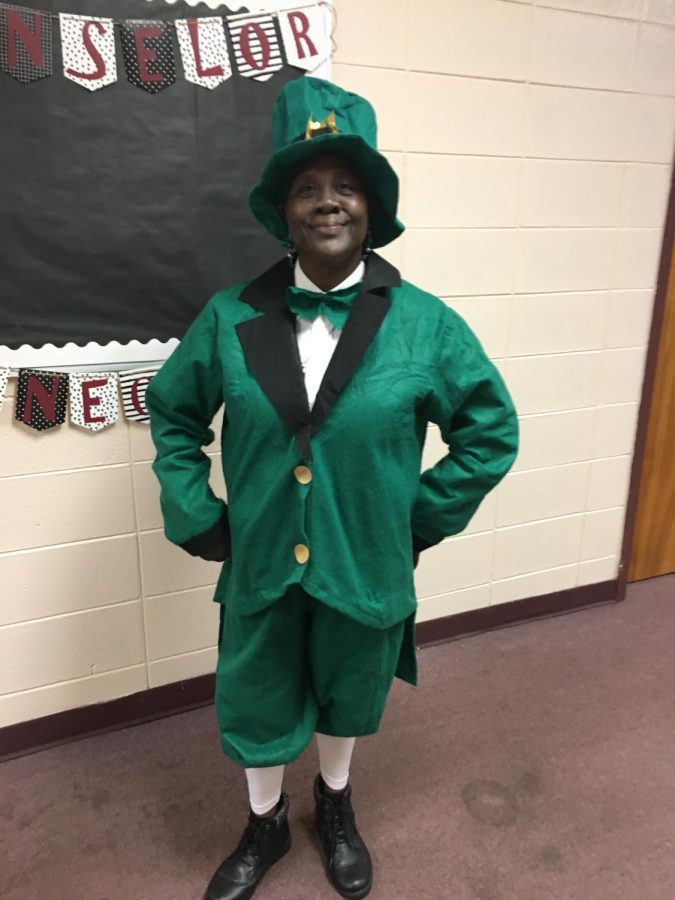 Annie Cody dresses up to celebrate St. Patricks Day. 