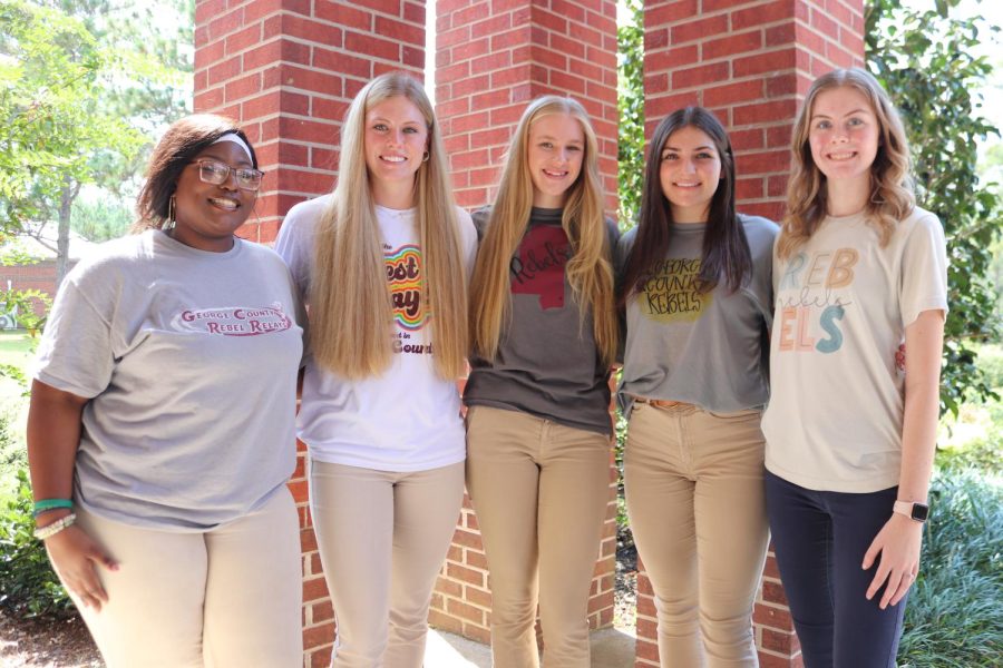 The senior maids are as follows, LaNiya Conyers, Ashton Fairley, Johnna George, Kyleigh Passeau and Dana Whittington. (Left to Right)