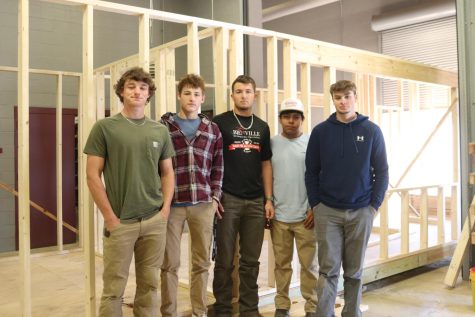  The CTE construction class continues to build on the house project. 